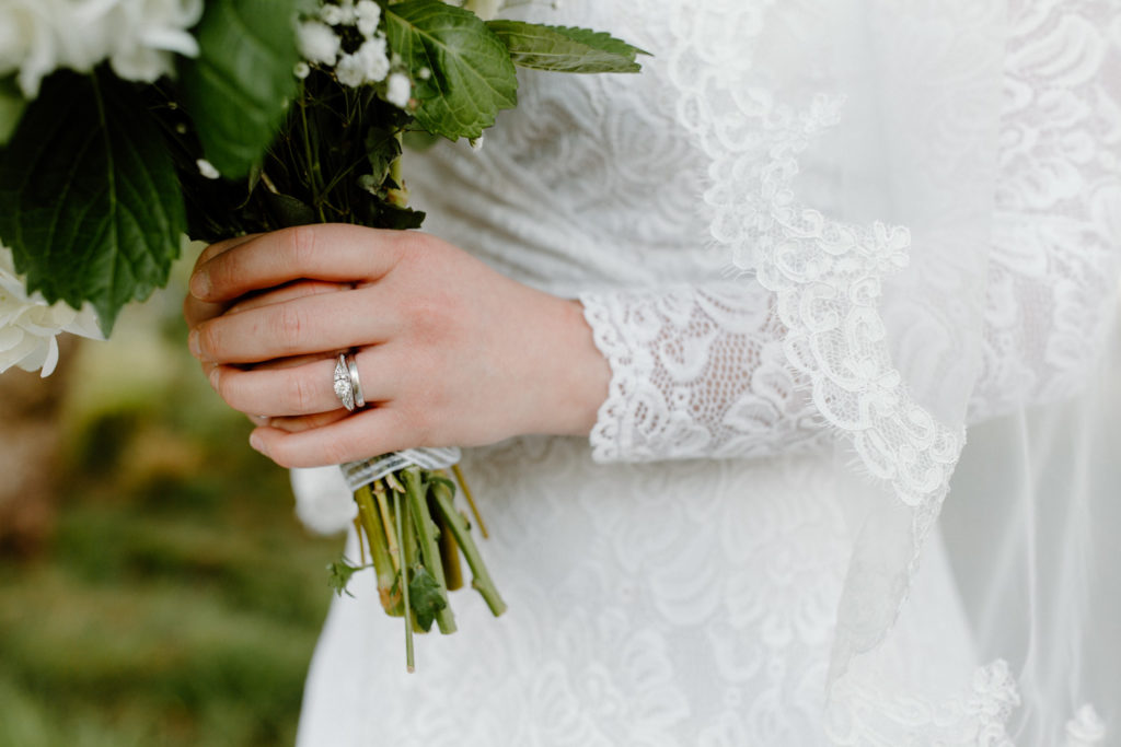 Wedding florals and ring