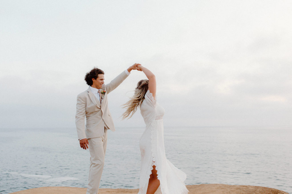 Newlywed Southern California Elopement at Sunset Cliffs, San Diego