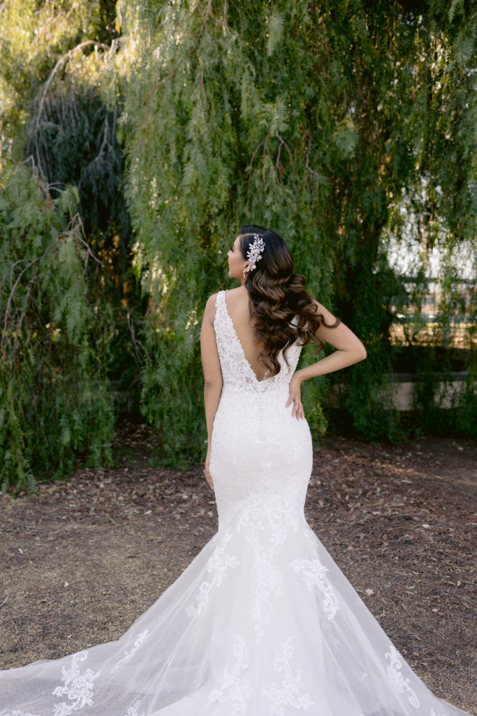 back of trumpet style wedding dress from Maggie Sottero Designs