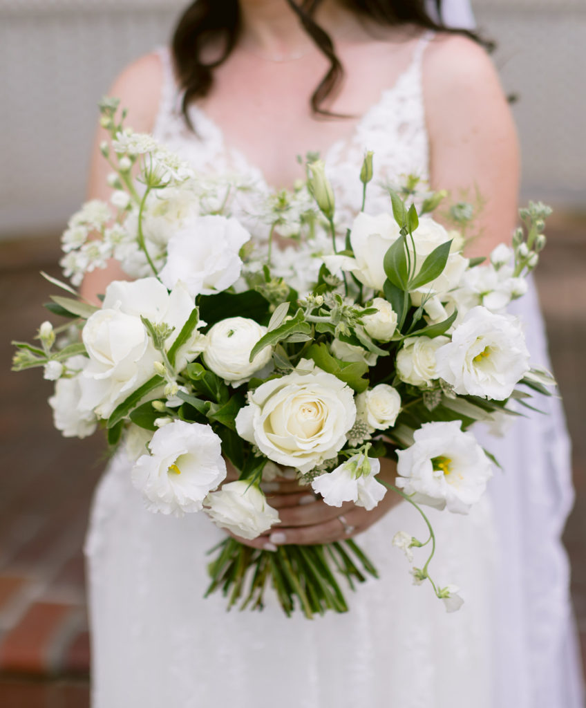 bridal bouquet of white florals