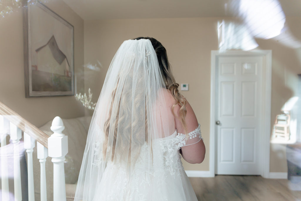 Detail shot of bride's veil